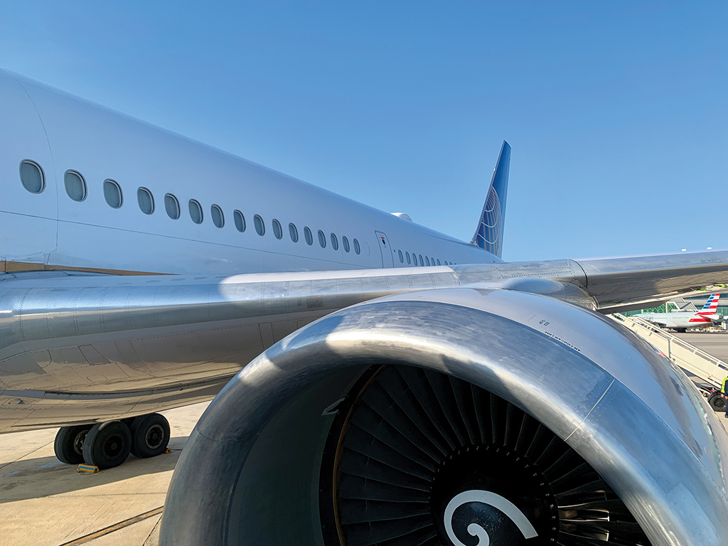 Aircraft engine close-up