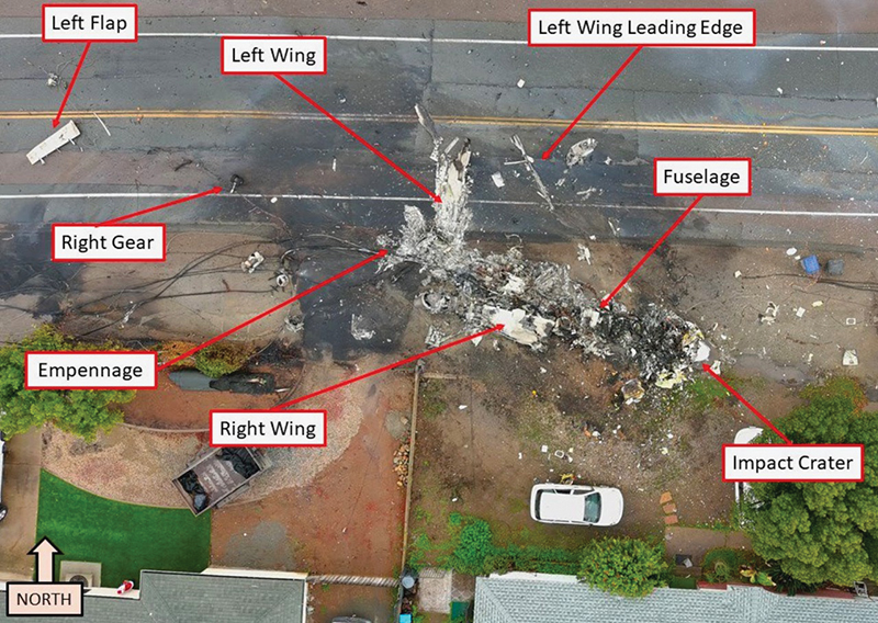 Learjet 35A crash scene