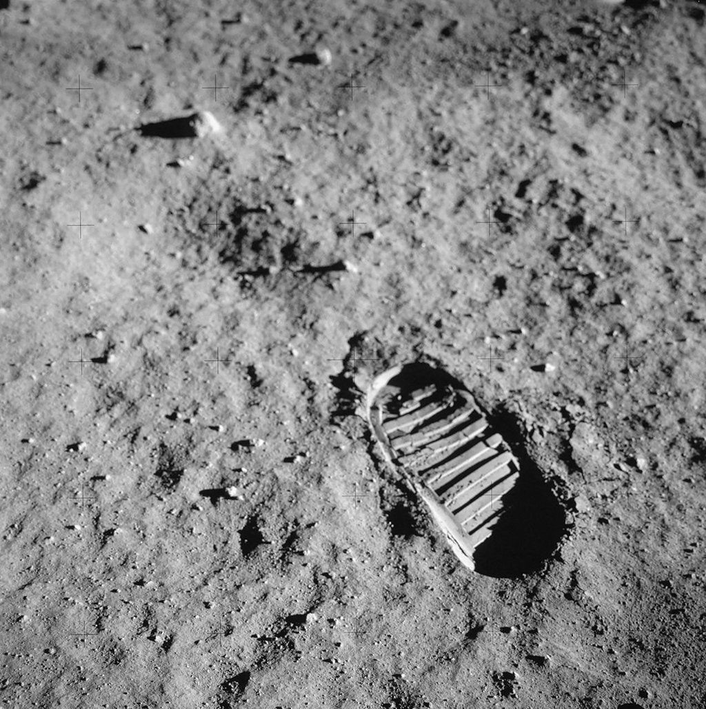 footprint on Moon surface