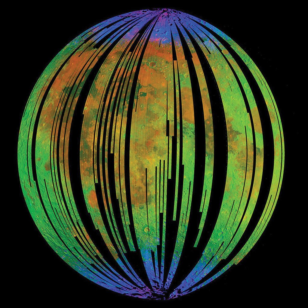 NASA image of lunar ice concentration