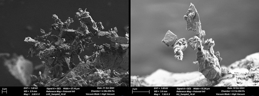 composite image of close-up images of lunar regolith