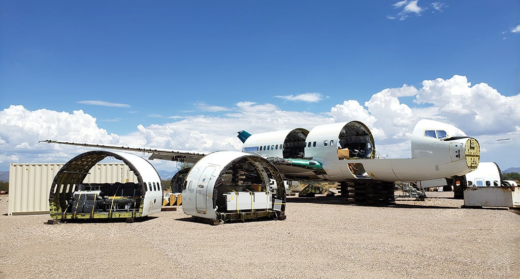 disassembled aircraft