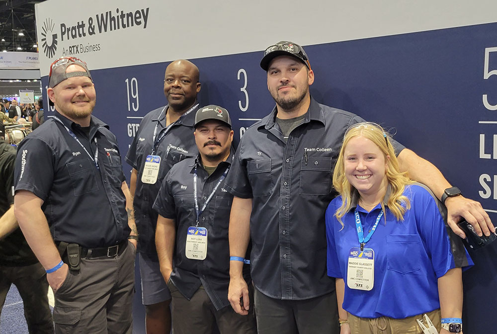 Maddie Glassett with Southwest Airlines' winning AMC team