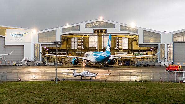 aircraft and maintenance hanger