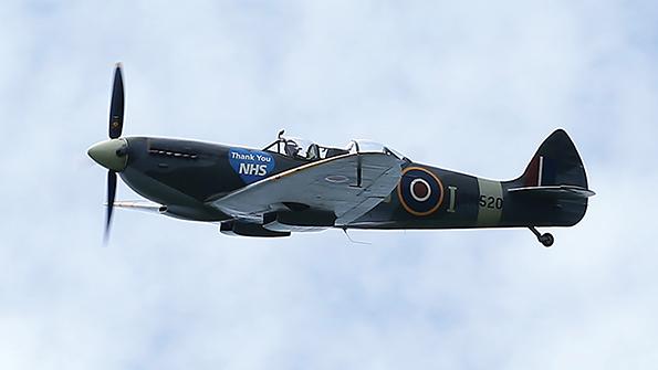 propeller-powered aircraft in flight