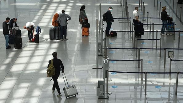 people in airport terminal