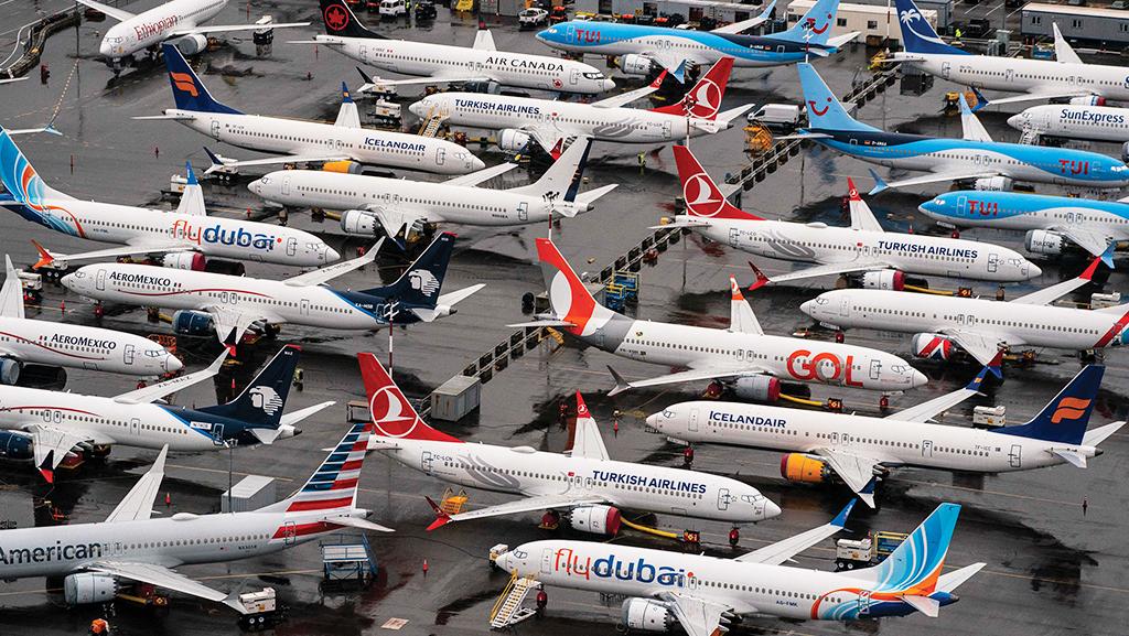 parked Boeing 737 MAX aircraft