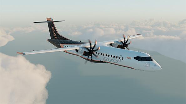 ATR EVO turboprop in flight