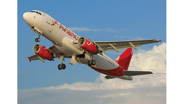 Avianca narrowbody aircraft in flight