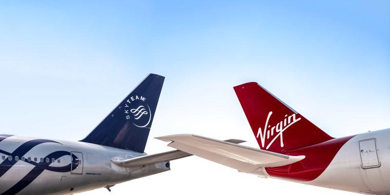 skyteam and virgin atlantic tailfins