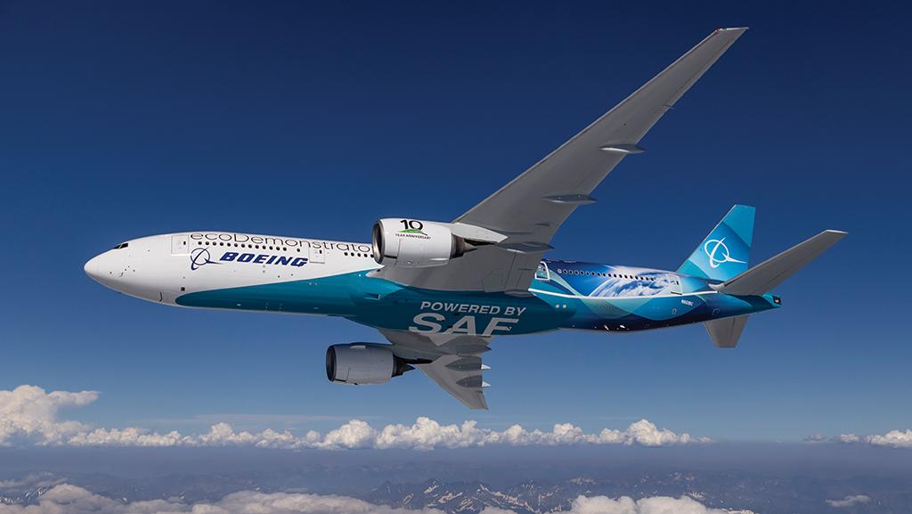 Boeing ecoDemonstrator 777-200ER aircraft