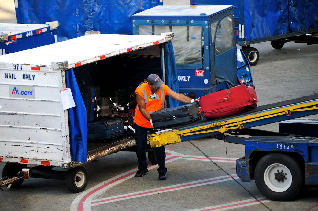 Baggage handling at Boston Logan International Airport