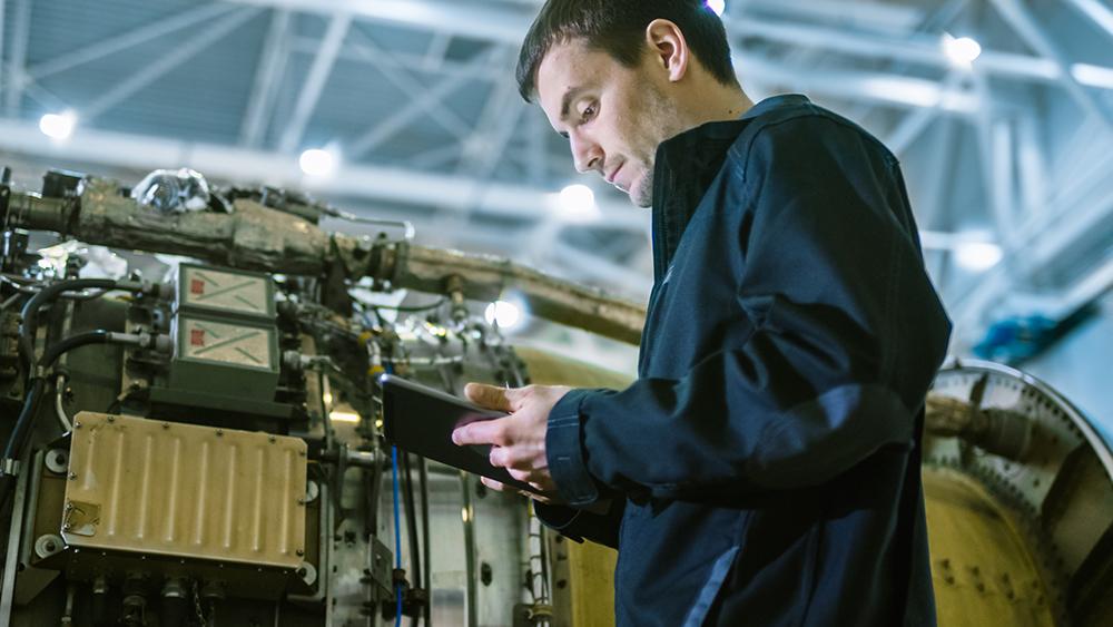 Technician with tablet