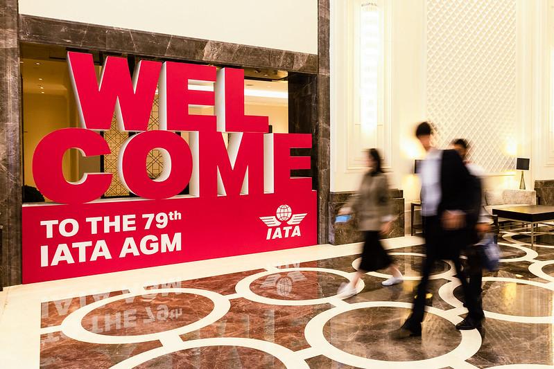 IATA AGM welcome sign