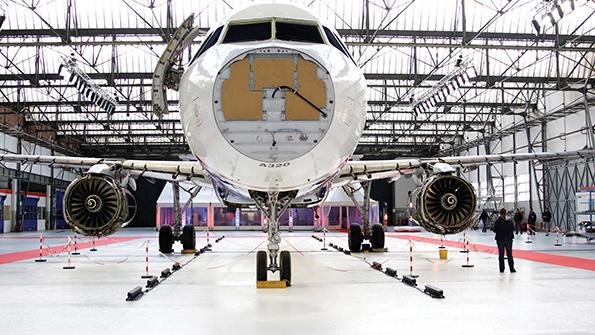 aircraft in hangar