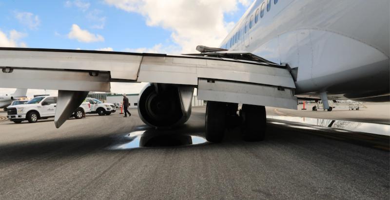 NTSB image of landing gear failure on Alaska Airlines flight