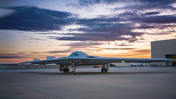 head-on view of B-21