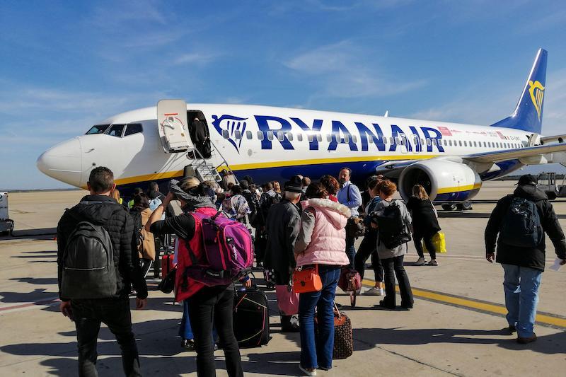 Ryanair jet at fez airport