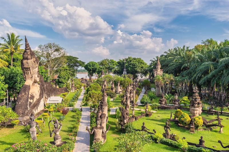 Vientiane Laos, statue at Buddha Park Xieng Khuan