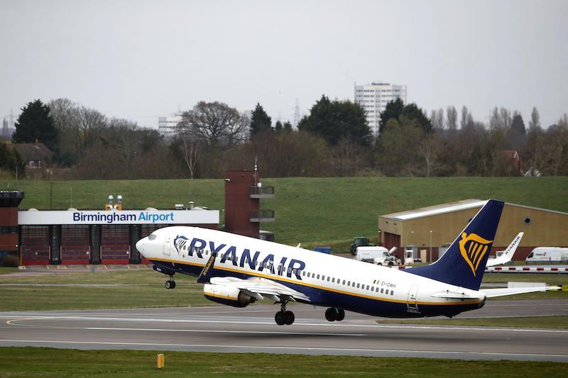 ryanair jet at Birmingham Airport