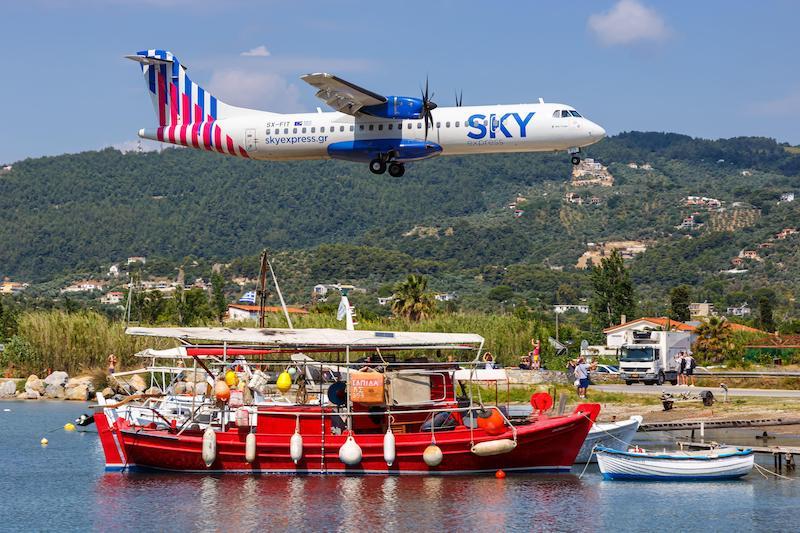 Sky Express ATR 72-600 airplane at Skiathos Airport