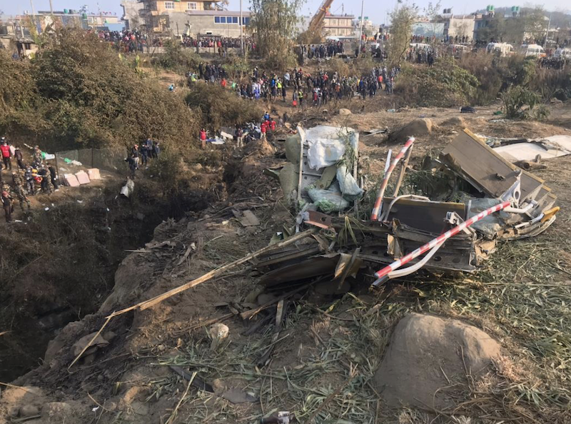 wreckage from Yeti Airlines crash