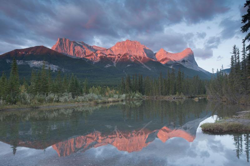 Mount Lawrence Grassi and Ha-Ling Peak in Canmore at sunrise