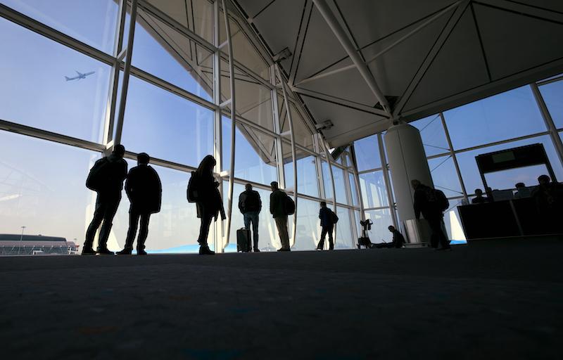 travelers at Chinese airport