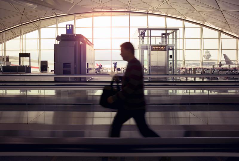 man at hong kong airport