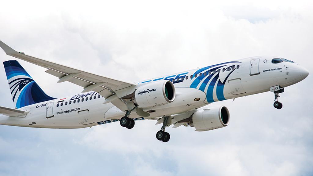 Egyptair Airbus jet flying