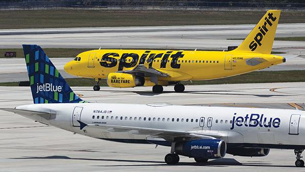 Spirit and JetBlue aircraft