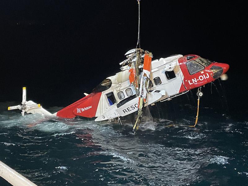 norwegian s-92 crash wreckage