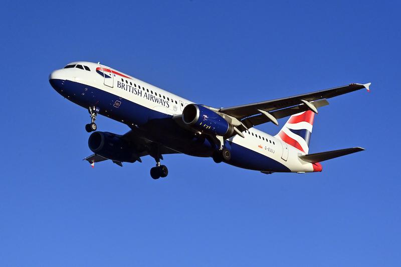 BA jet on approach to EDI