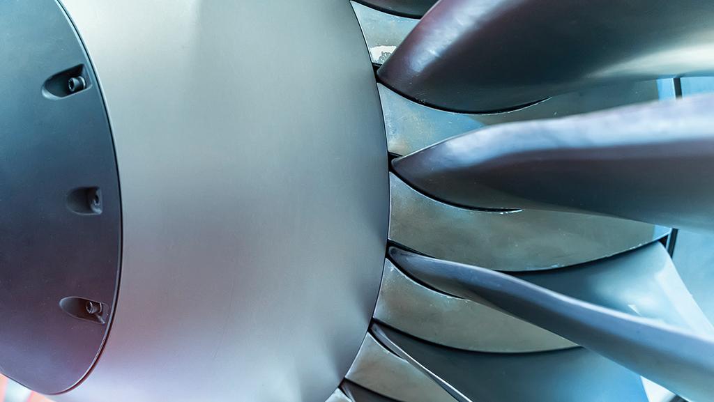 Aircraft engine close-up