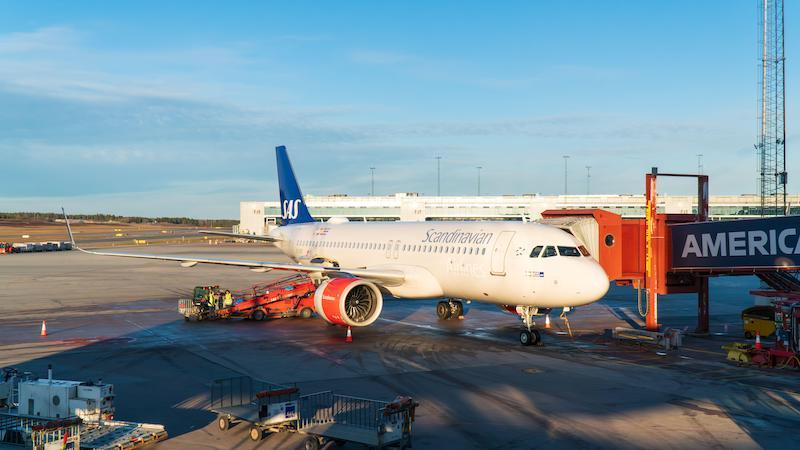 SAS jet on tarmac at Arlanda