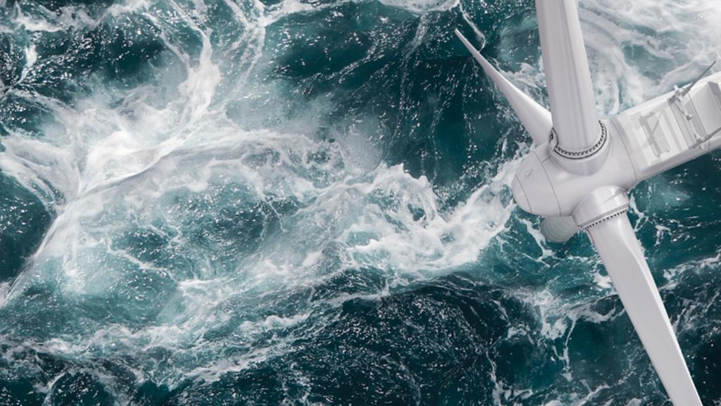 floating wind turbine at sea