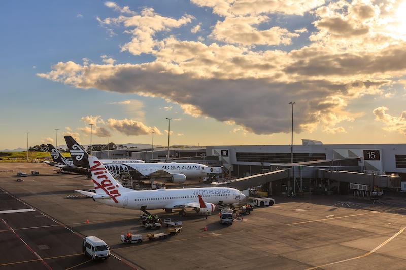 Air New Zealand and Virgin Australia jets on tarmac