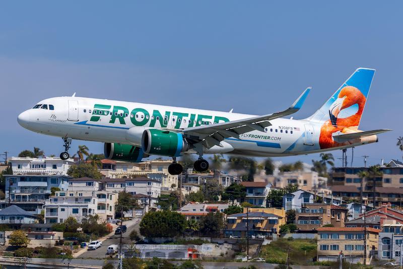 frontier jet landing