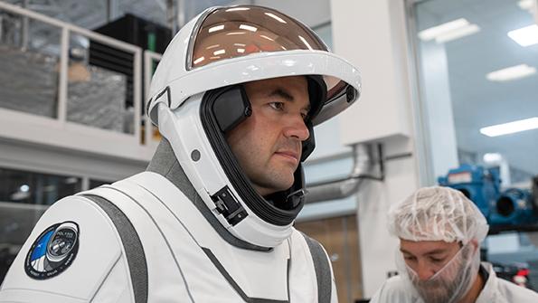 Man wearing spacesuit