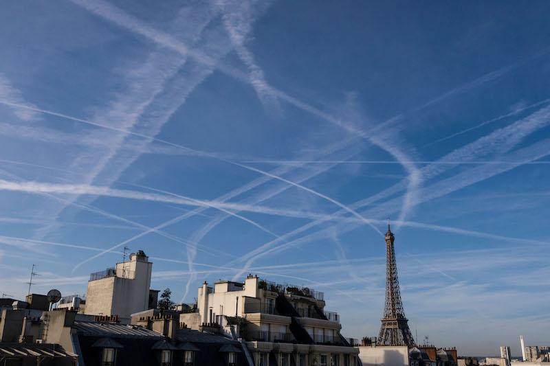 Contrails over Paris