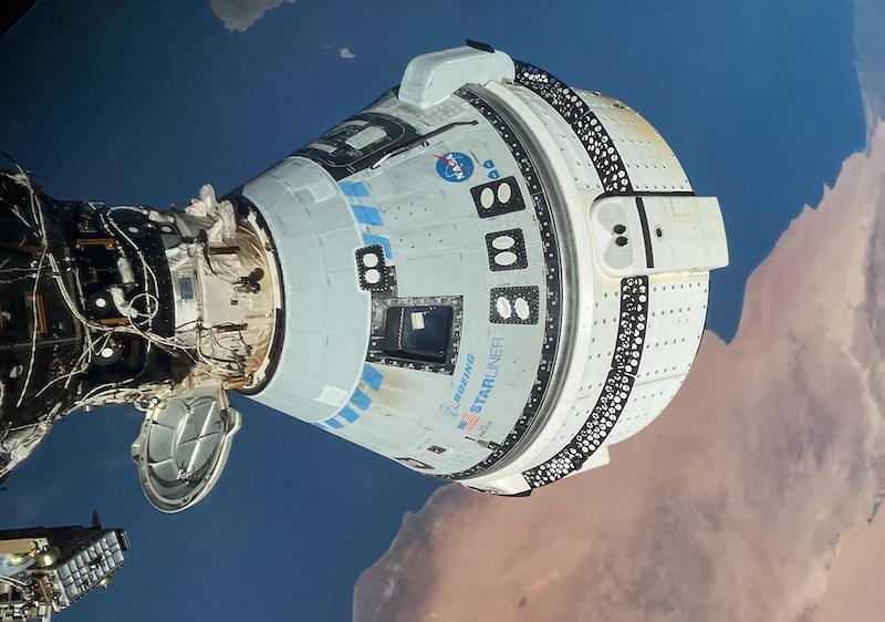 Boeing’s Starliner spacecraft docked to the forward port on the Harmony module at the International Space Station.