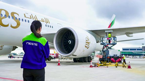 Emirates jet on runway