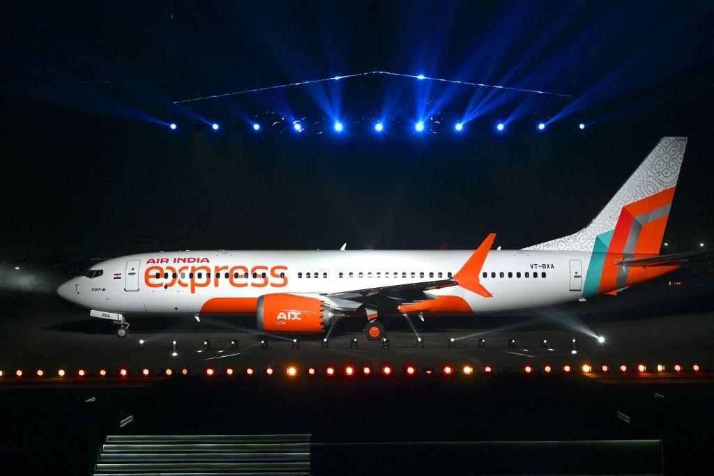 An Air India Express Boeing 737 MAX at the Chhatrapati Shivaji Maharaj International Airport in Mumbai.