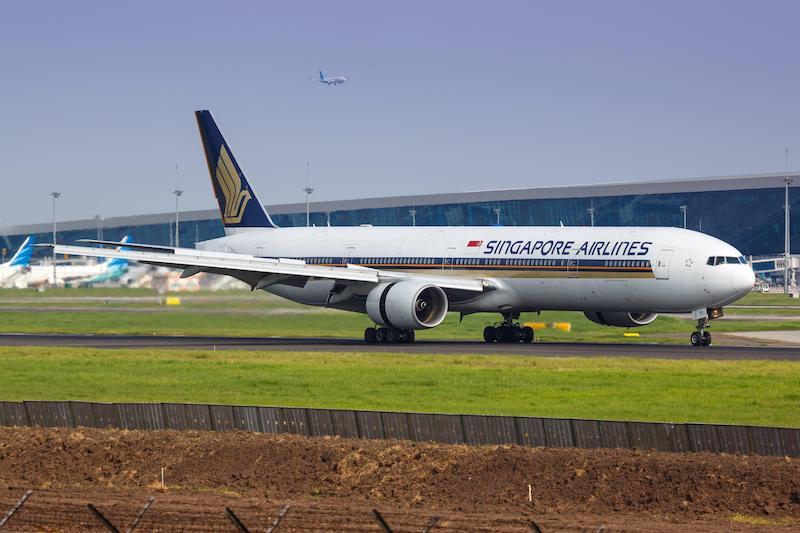 Singapore Airlines 777 at Jakarta airport