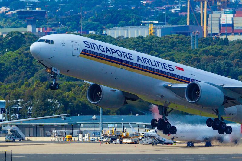 SIA jet taking off from sydney airport