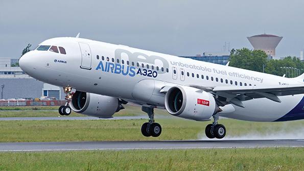 Airbus A320 takes off