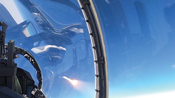 View of sky from F-15 cockpit