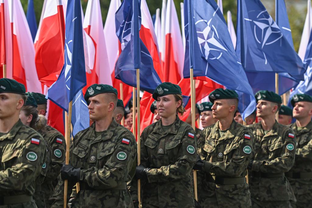 NATO flags at Poland's Armed Forces Day