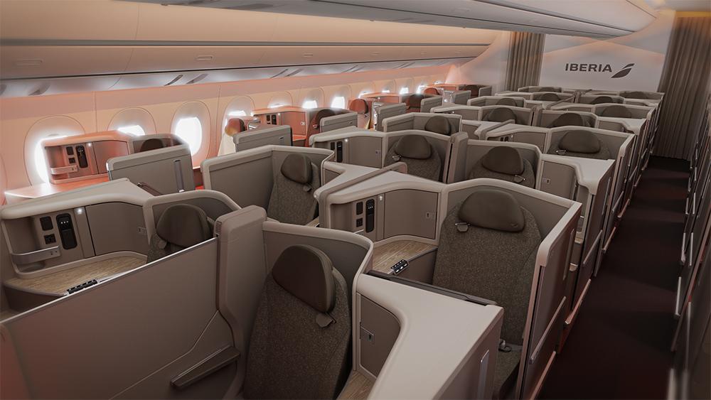 Iberia A350 business class cabin