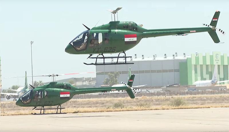 bell training helicopters arriving at Baghdad airport